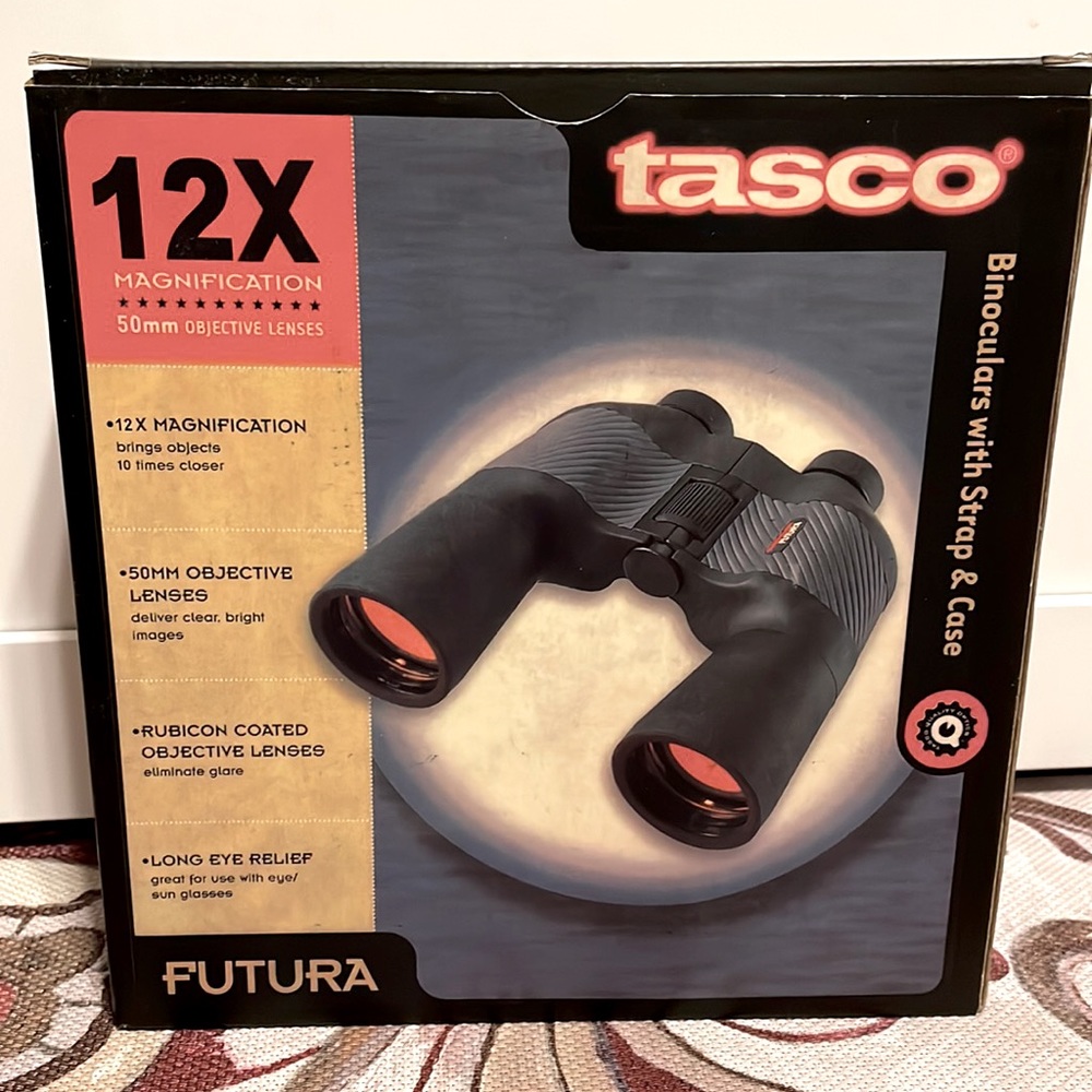 TASCO Binoculars with Strap & Case 12x 50 NIB
